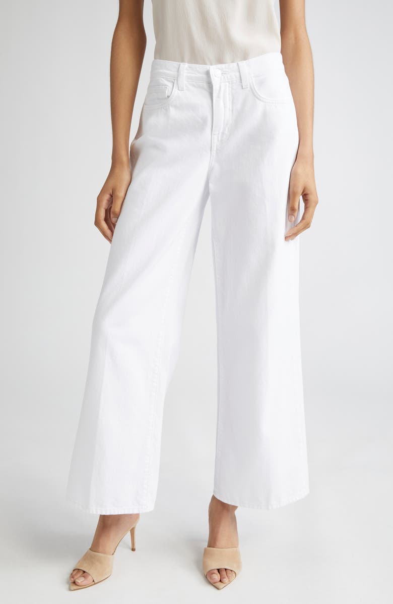L'AGENCE Alicent High Waist Wide Leg Jeans, Main, color, Blanc