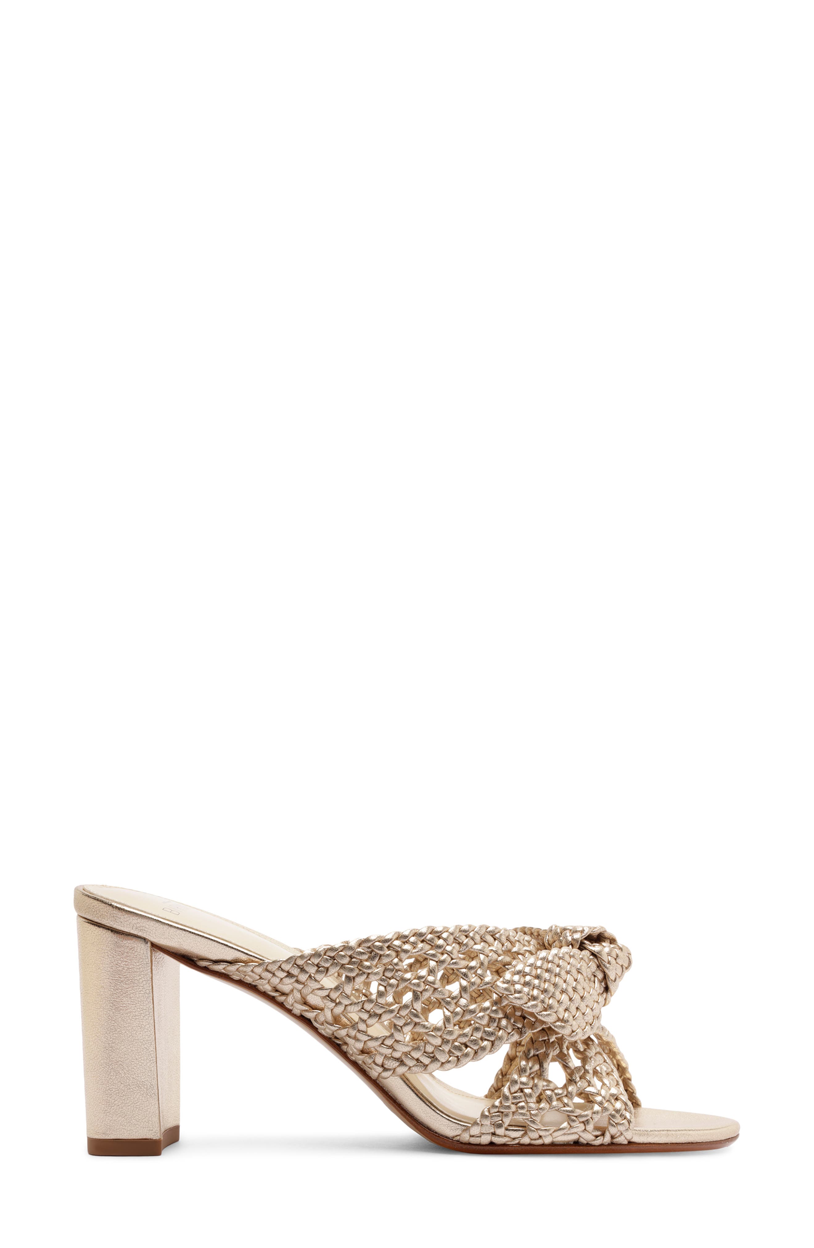 Alexandre Birman Belinda Woven Block Heel Sandal, Alternate, color, Golden