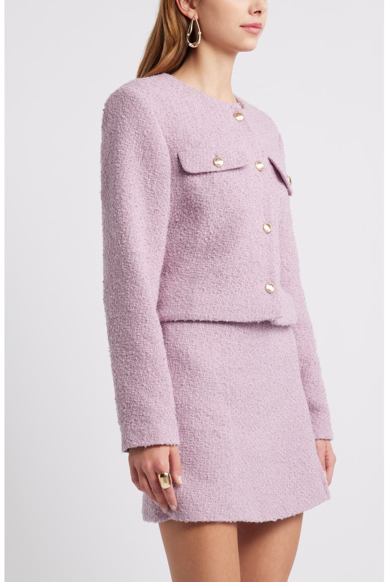 Tweed Crop Jacket, Alternate, color, PURPLE DAWN