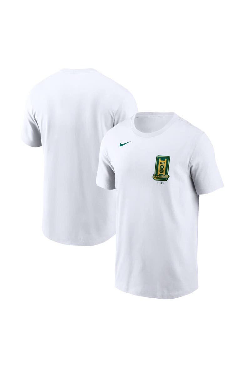 Men's Nike White Athletics New Logo T-Shirt, Alternate, color, White