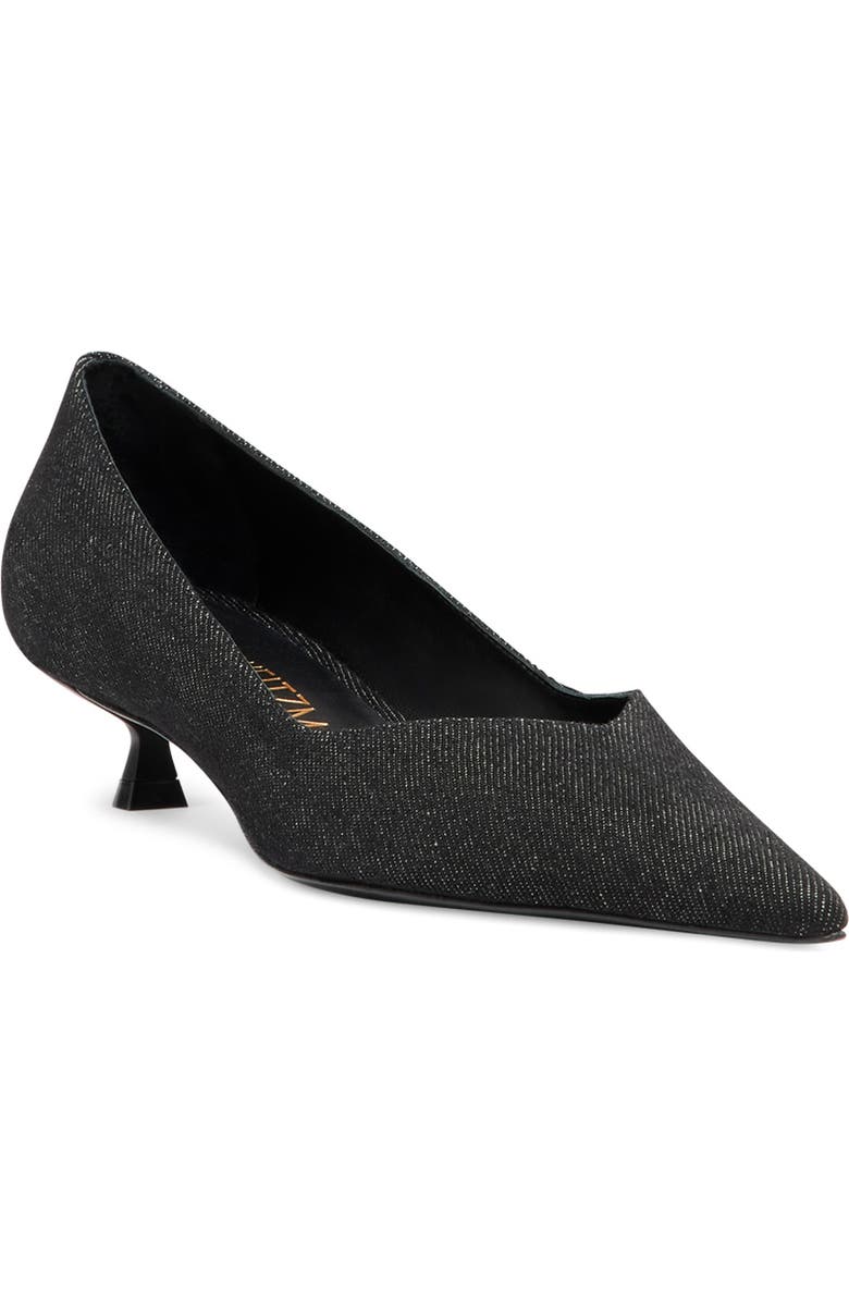 Stuart Weitzman Eva Kitten Heel Pointed Toe Pump, Main, color,