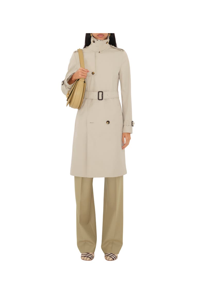 Burberry Mid-length Cotton Blend Trench Coat, Alternate, color, 