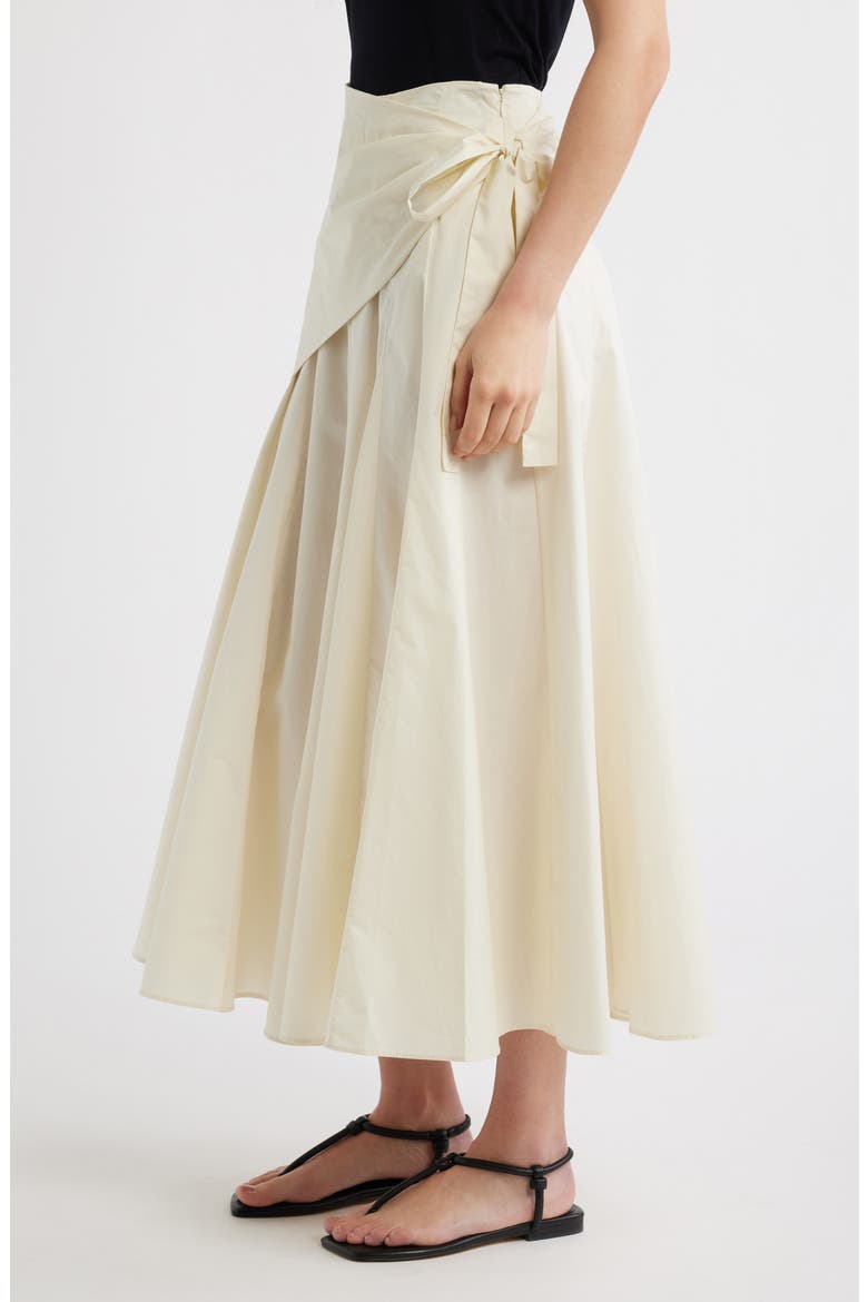 Falda Milos Faux Wrap Cotton Skirt, Alternate, color, OFF WHITE
