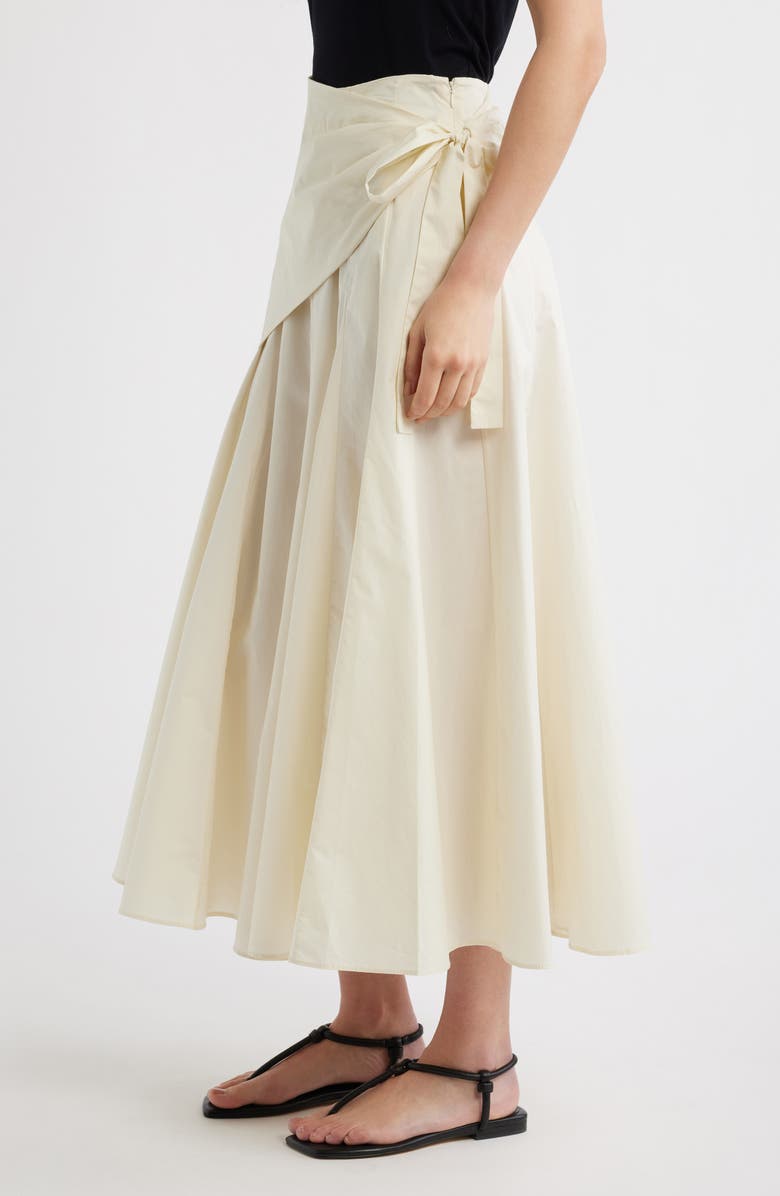 MANGO Falda Milos Faux Wrap Cotton Skirt, Alternate, color, Off White