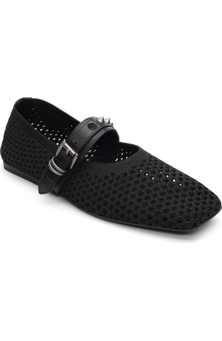 Ash Bijoux Studded Mary Jane Flat, Main, color, Black