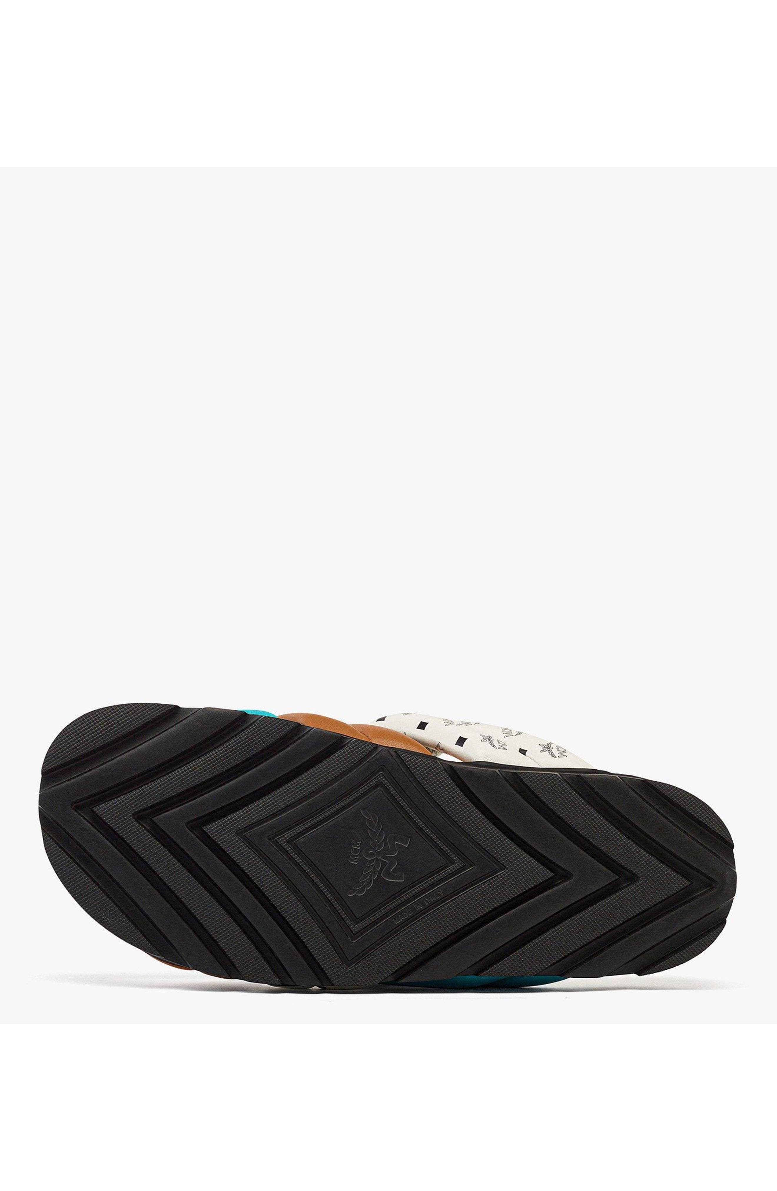 MCM Monogram Cross Sandals in Lamb Leather, Alternate, color, Multi