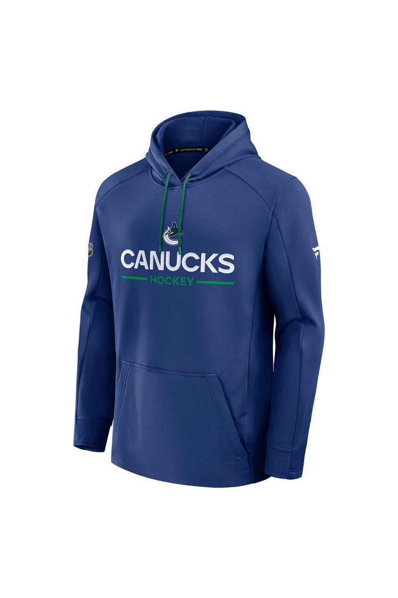 Men's Fanatics Blue Vancouver Canucks Authentic Pro Rink Hoodie, Alternate, color, Blue