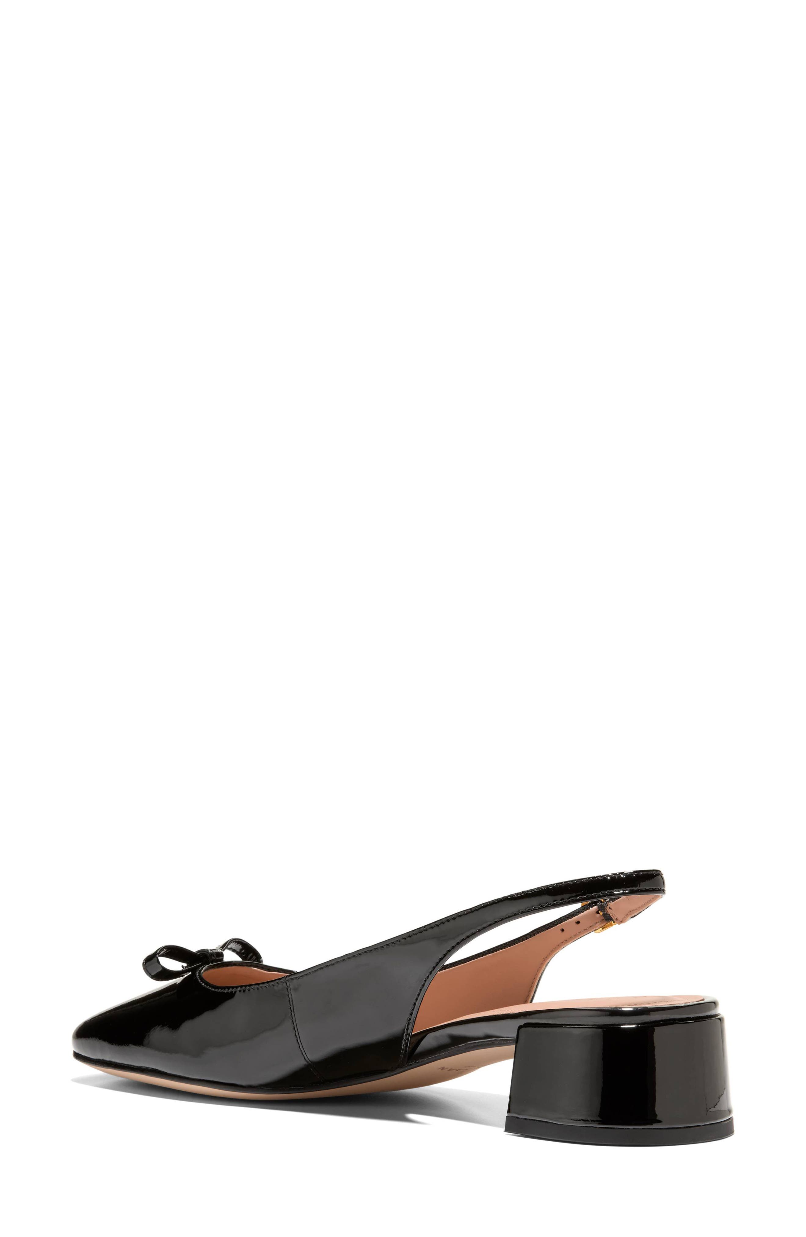 Cole Haan Patsy Bow Slingback Pump, Alternate, color, Black Patent Leather