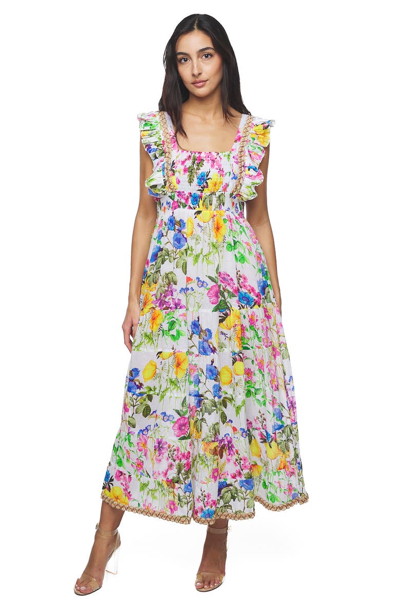 Floral Maxi Sundress, Alternate, color, WHITE