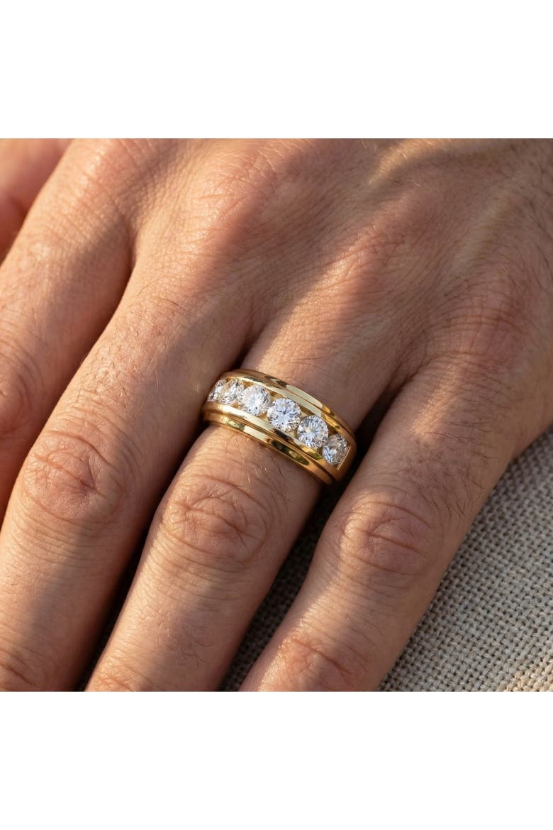 4Ct Men's Diamond Ring in 10k Gold Lab Grown, Alternate, color, 10k Yellow Gold