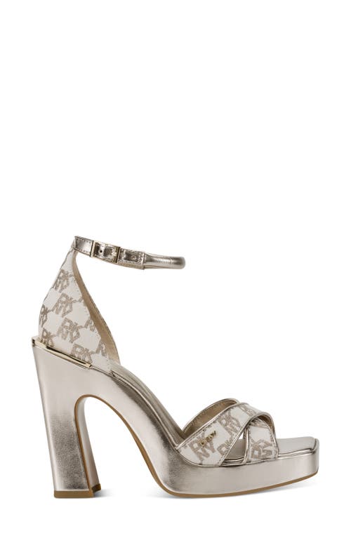 Dkny Linda Ankle Strap Sandal In Bone