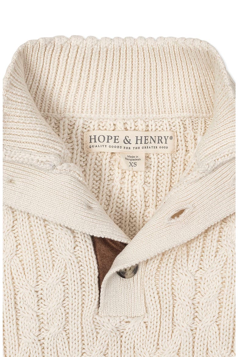 Kids' Organic Mock Neck Cable Sweater, Alternate, color, Ivory Twist Cable