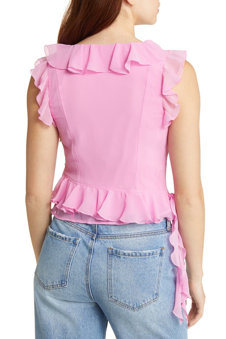 Sleeveless Ruffle Top, Alternate, color, PINK LEI