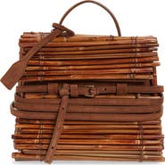 Moschino Tie Me Bamboo Top Handle Bag