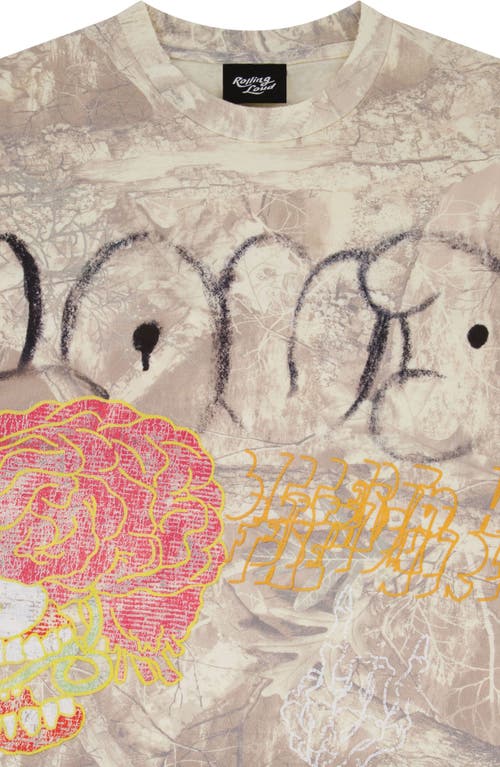 Rolling Loud Sketch Camo Graphic T-shirt In Multi