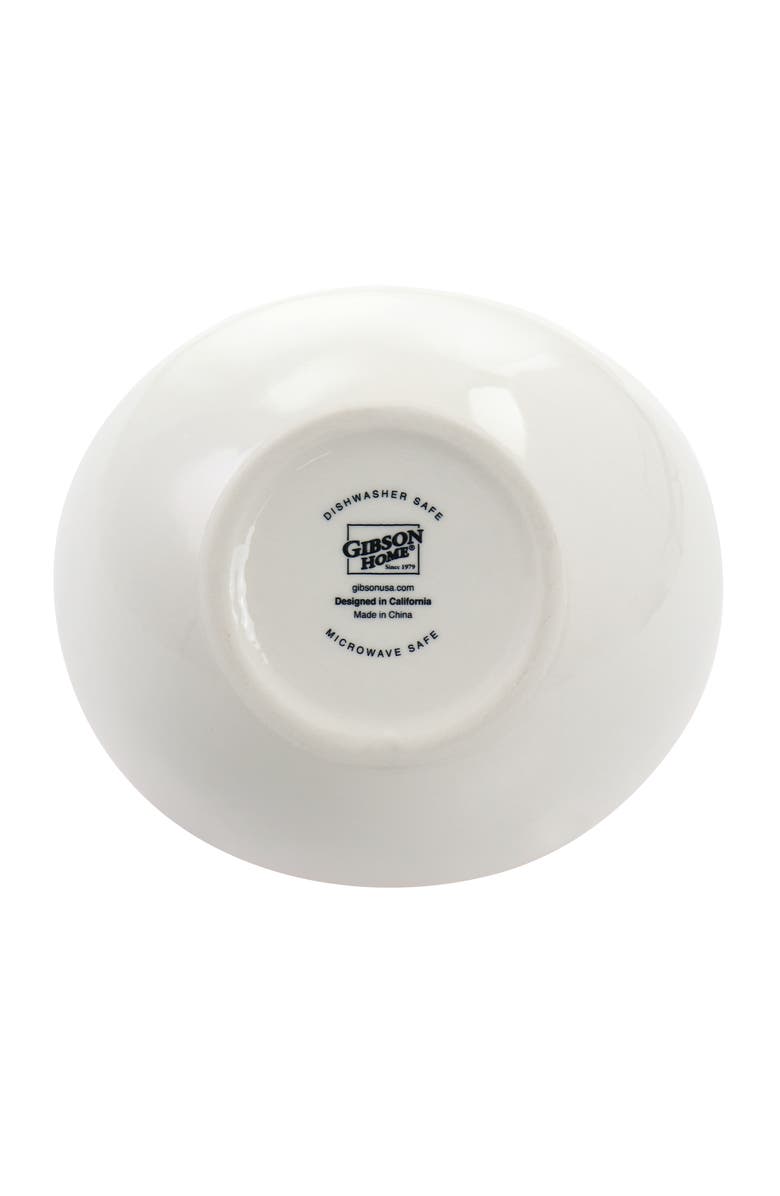 Gibson Home Crenshaw 4 Piece Hand Painted Stoneware 3-Tier Serving Bowl Set with Metal Rack, Alternate, color, Assorted