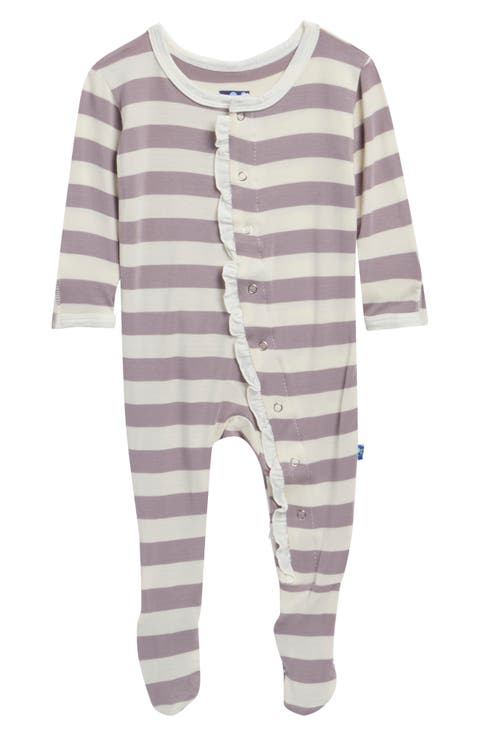 Ruffled Snap Placket Footie