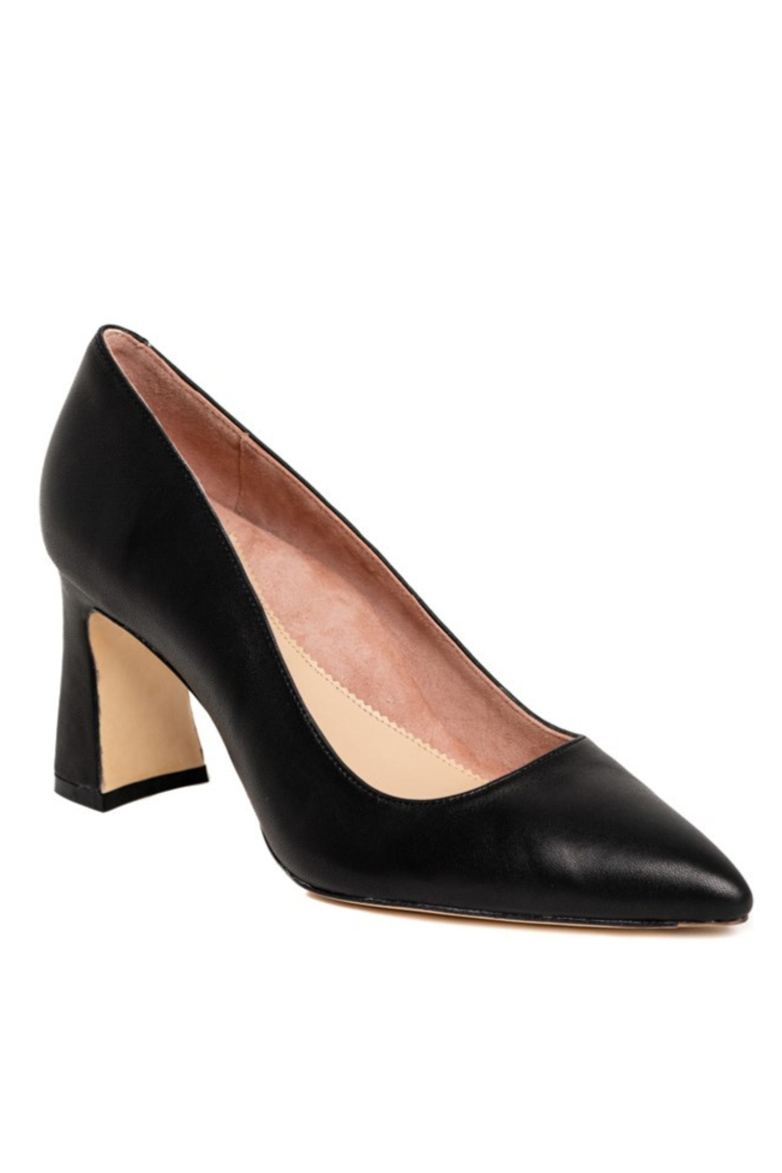 ALLY Shoes Bold Block Heel Pump, Alternate, color, Black Leather