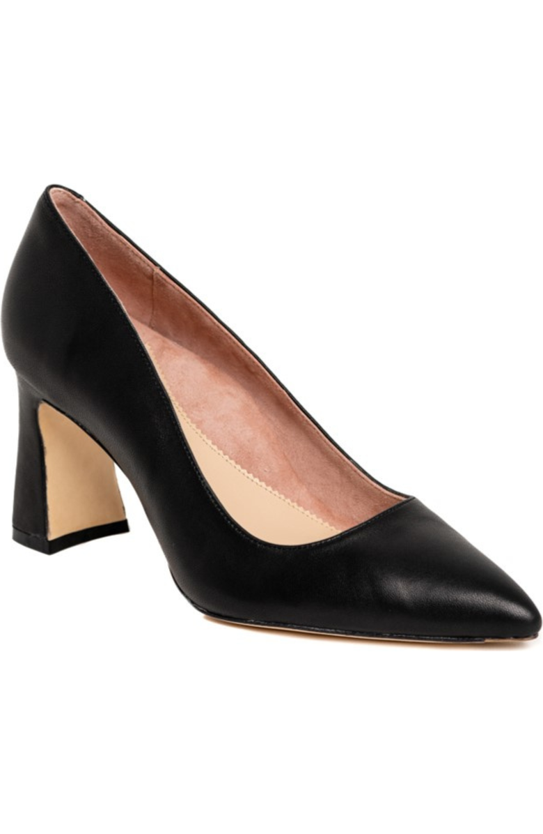 ALLY Shoes Bold Block Heel Pump, Alternate, color, Black Leather