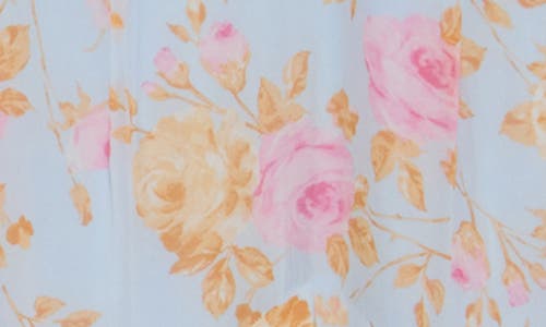 Wayf Floral Ruffle Tiered Dress In Baby Blue Roses