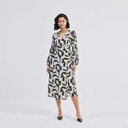 Reistor Womens Midi Wrap Dress in Abstract Mosaic X Large