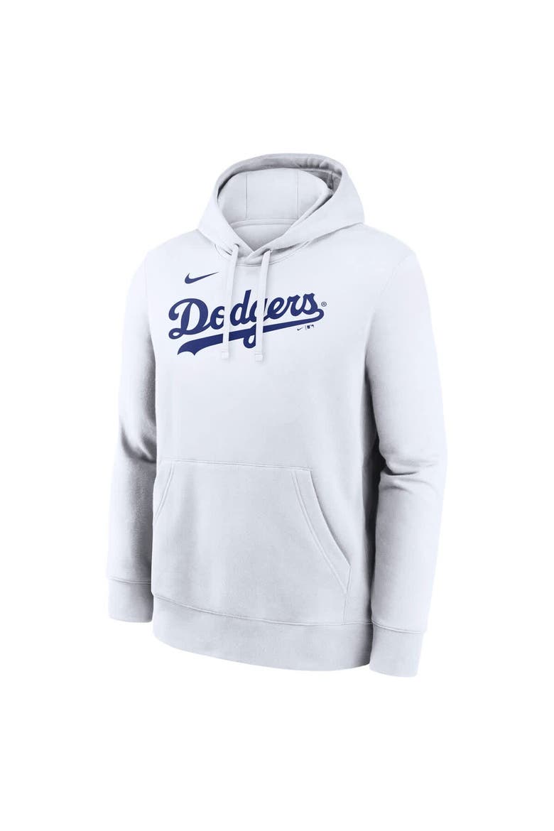 Men's Nike White Los Angeles Dodgers Dri-Fit Club Hoodie, Alternate, color, White