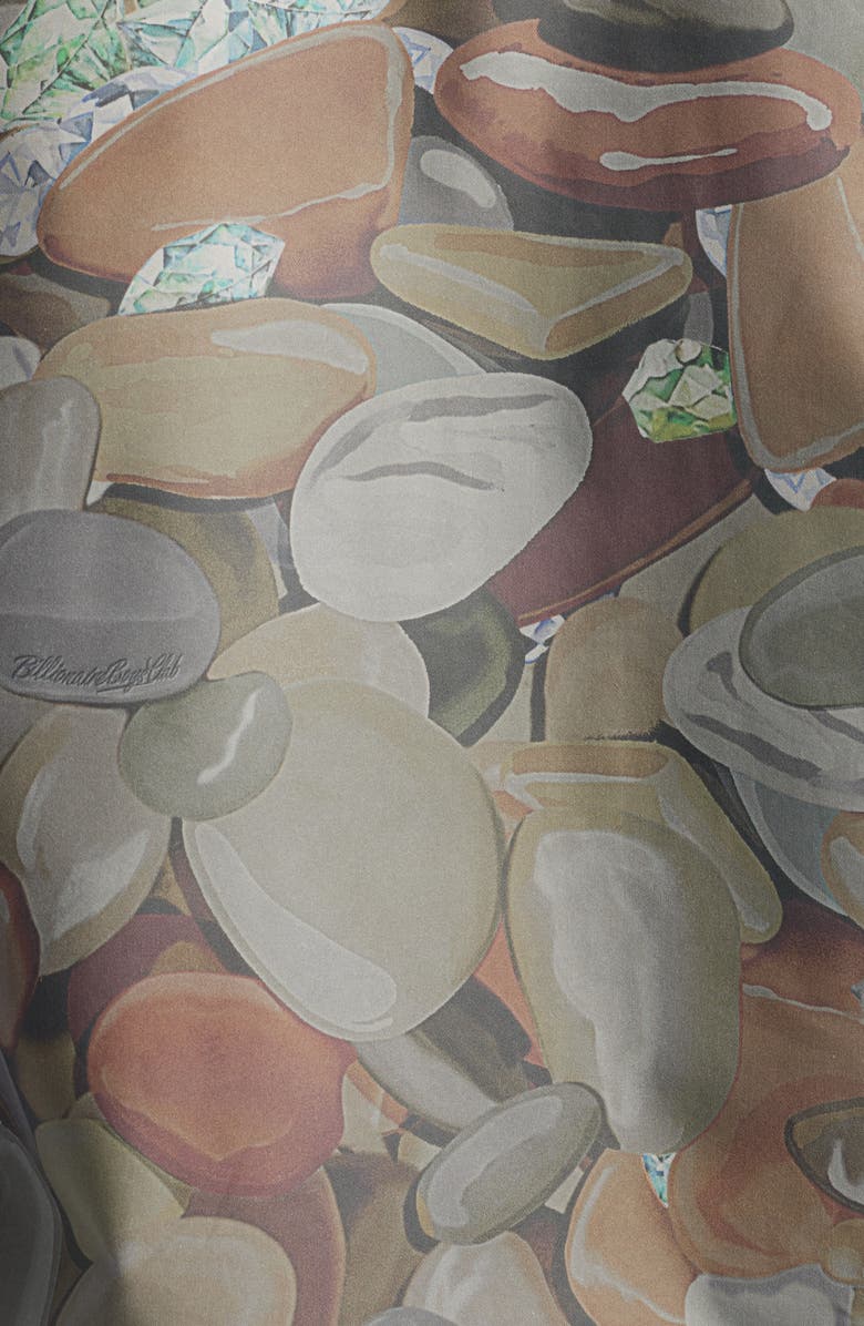 Billionaire Boys Club Space Carat Print Short Sleeve Button-Up Shirt, Alternate, color, Moonstruck