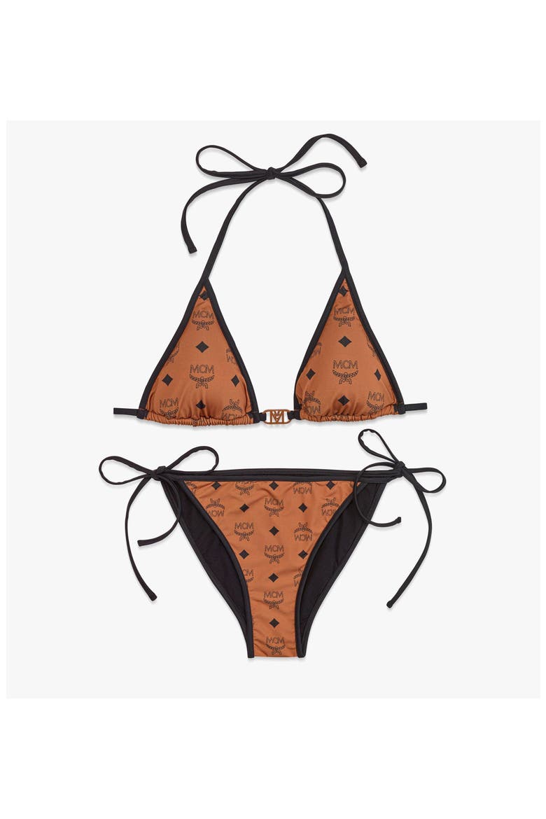 Monogram Print Bikini, Main, color, Cognac
