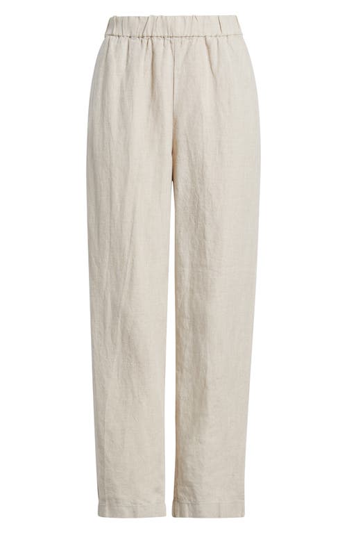 Shop Eileen Fisher Wide Leg Organic Linen Ankle Pants In Undyed Natural