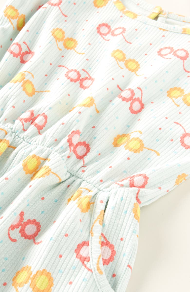 Tucker + Tate Kids' Print Rib Romper, Alternate, color, Blue Saltwater Flower Sunglass