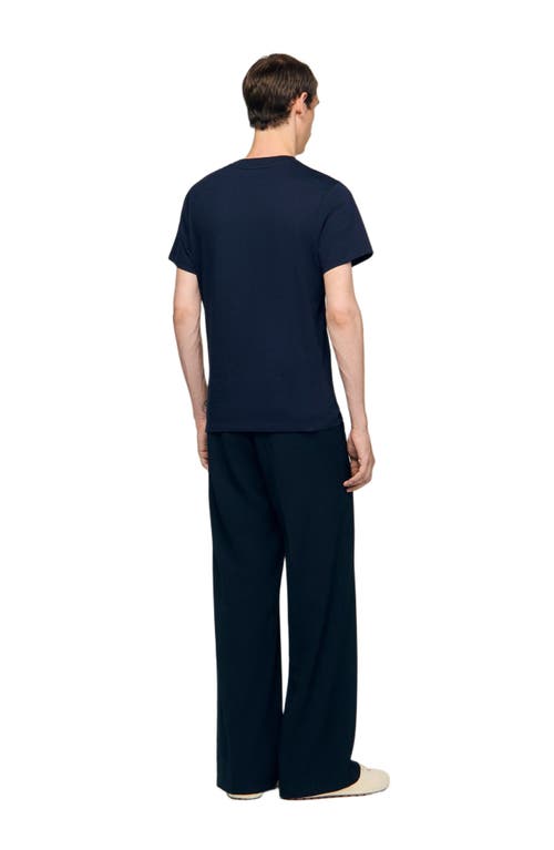 Sandro Cotton T-shirt With Logo In Blue
