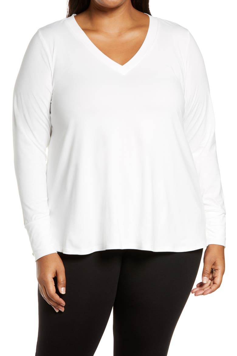Butter Knit V-Neck Top, Main, color, IVORY