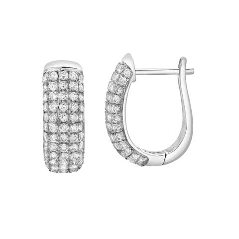 Ember Diamond Dome Huggie Hoop Earrings in 14K Gold