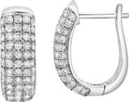 LuvMyJewelry Ember Diamond Dome Huggie Hoop Earrings in 14K Gold