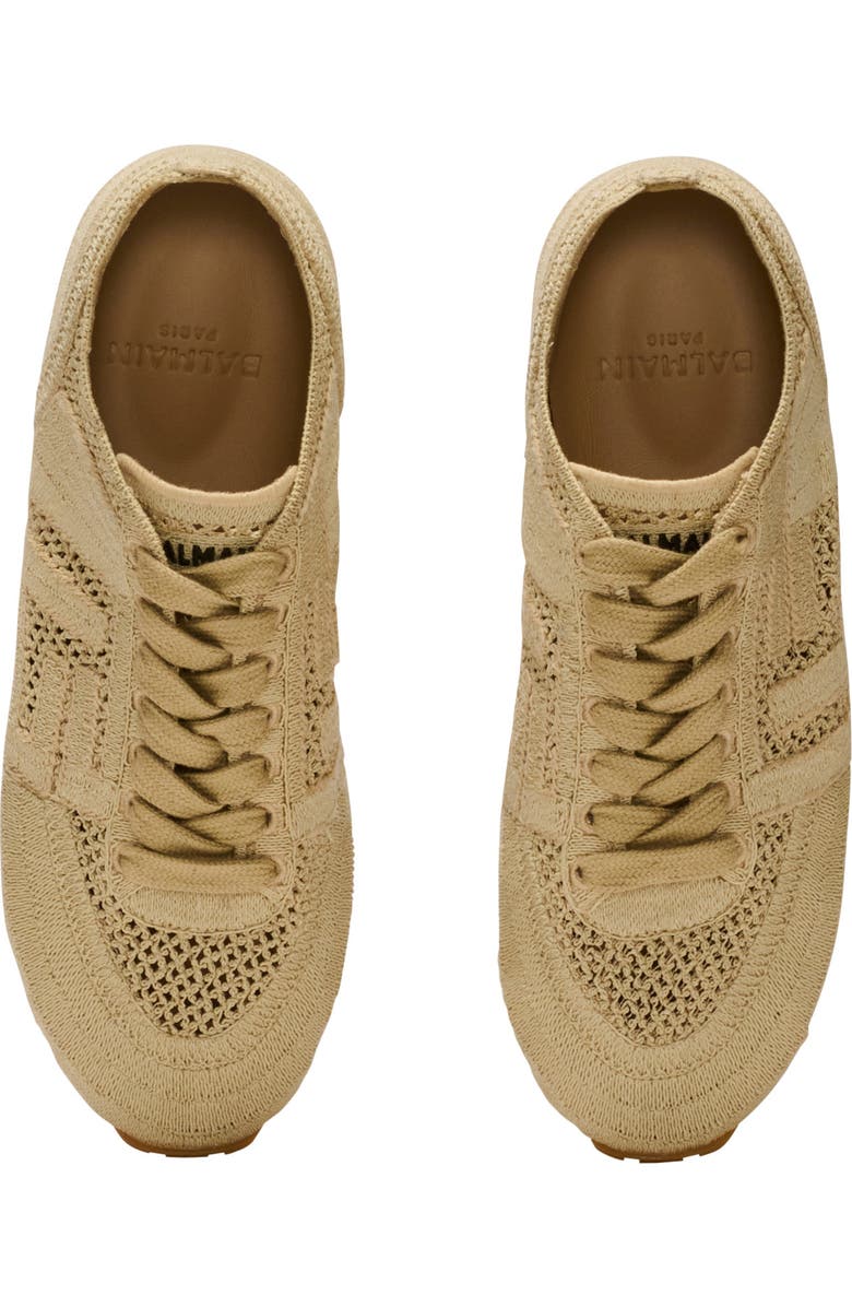 Balmain Racer 45 macramé trainers, Alternate, color, Beige