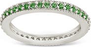 Sterling Forever Cubic Zirconia Pavé Thin Band Ring