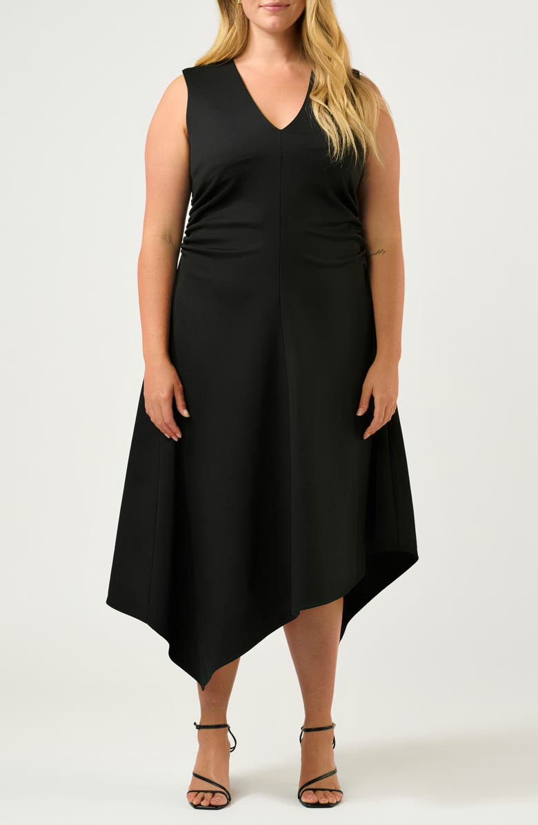 Estelle Carmen Asymmetric Sleeveless Maxi Dress, Main, color, Black