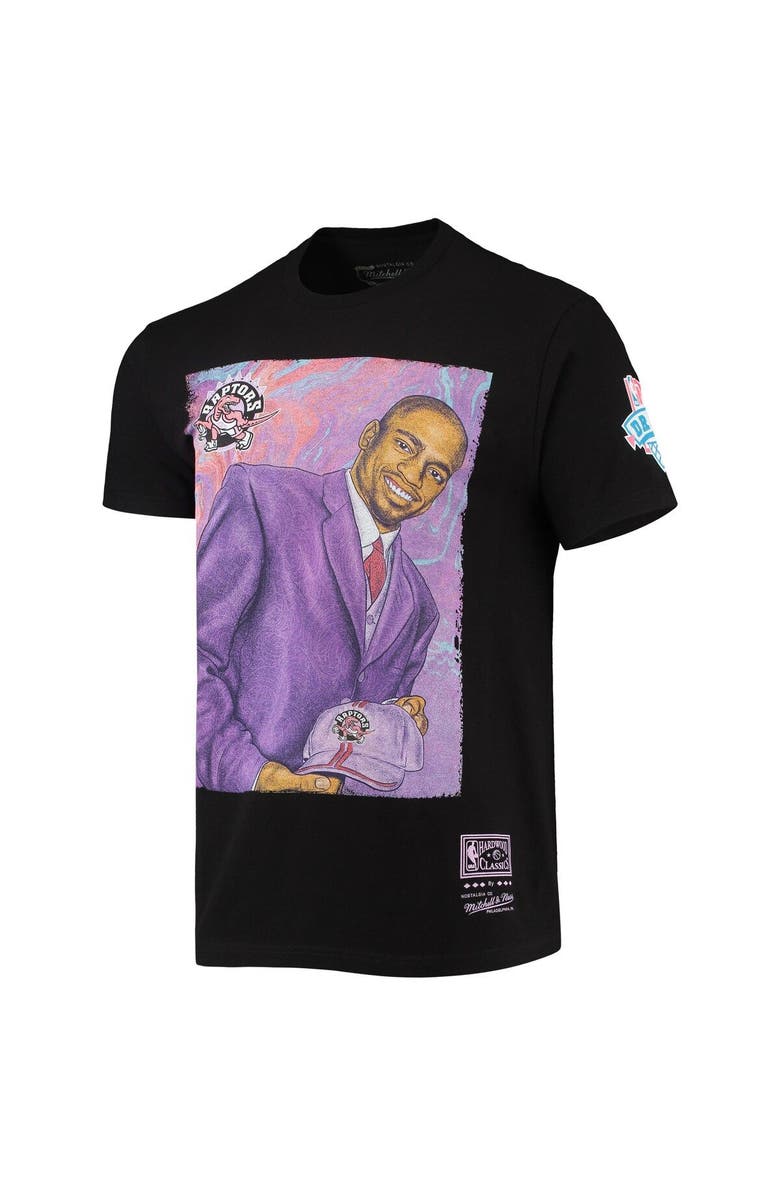 Mitchell & Ness Men's Mitchell & Ness Vince Carter Black Toronto Raptors Hardwood Classics Draft Day Colorwash T-Shirt, Alternate, color, 