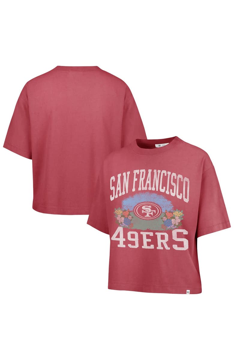 '47 Women's '47  Light Red San Francisco 49ers Florentina Montauk Cropped T-Shirt, Alternate, color, 
