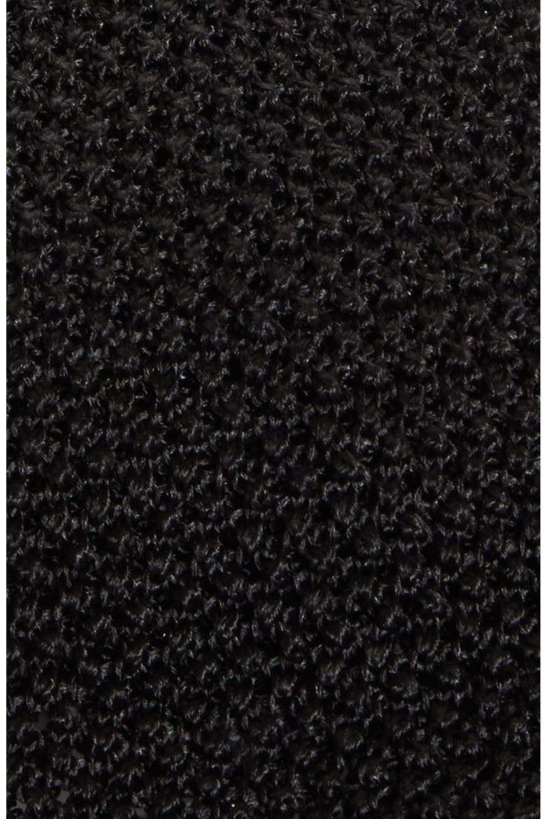 Silk Knit Skinny Tie, Alternate, color, BLACK