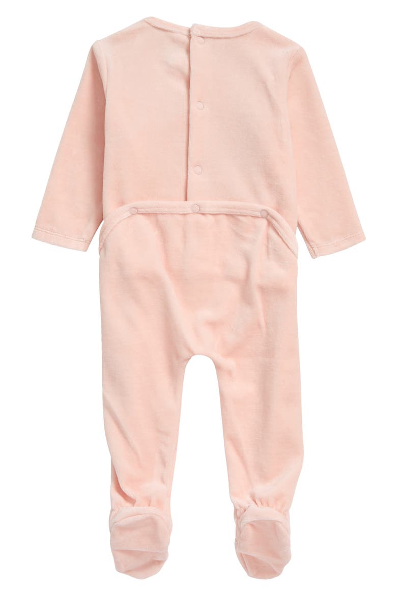 Tiger Embroidered One-Piece Footed Pajamas, Alternate, color, PINK