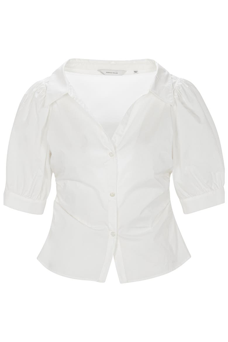 Isla Poplin Shirt, Alternate, color, Milk