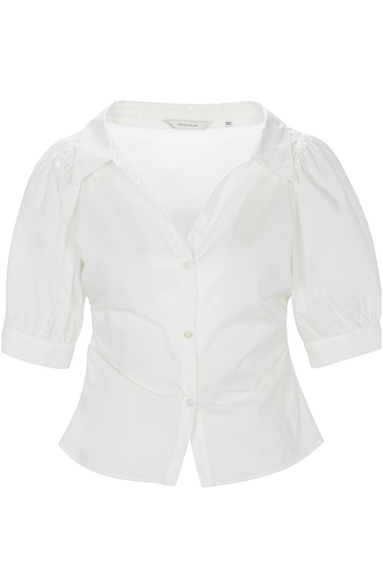 Rebecca Taylor Isla Poplin Shirt, Alternate, color, Milk