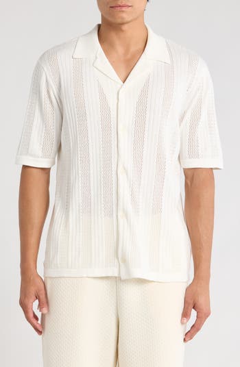トップス Open-Knit Button-Through Shirt FRED PERRY（フレッドペリー）の「Open-Knit Button-Through