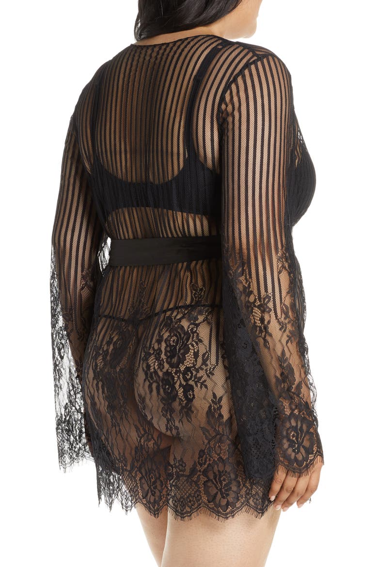 Luna Stripe Eyelash Lace Wrap, Alternate, color, BLACK