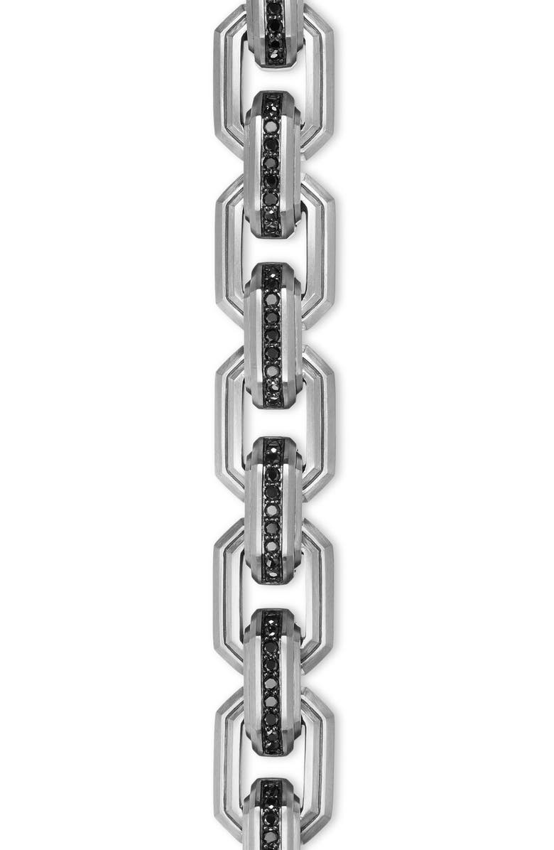 David Yurman Men's Faceted Flat Link Bracelet, Alternate, color, Silver Pave