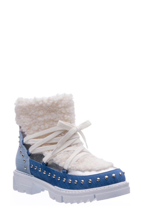 Snowball Faux Shearling Lug Sole Bootie (Women)