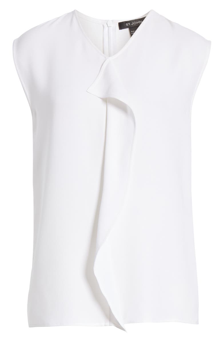 St. John Collection Solid Heavy Georgette Sleeveless Blouse, Alternate, color,