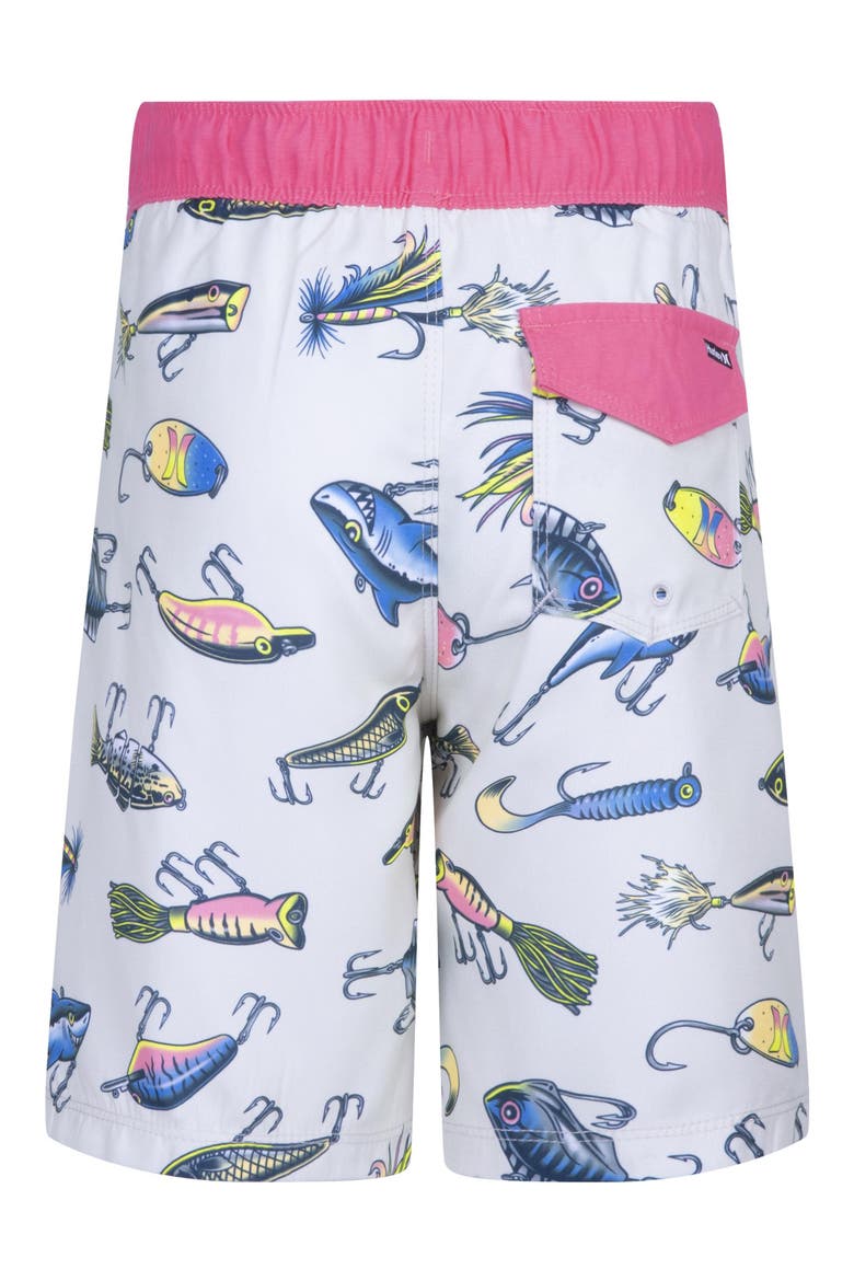 Kids' Fishing Lure Swim Trunks, Alternate, color, BONE