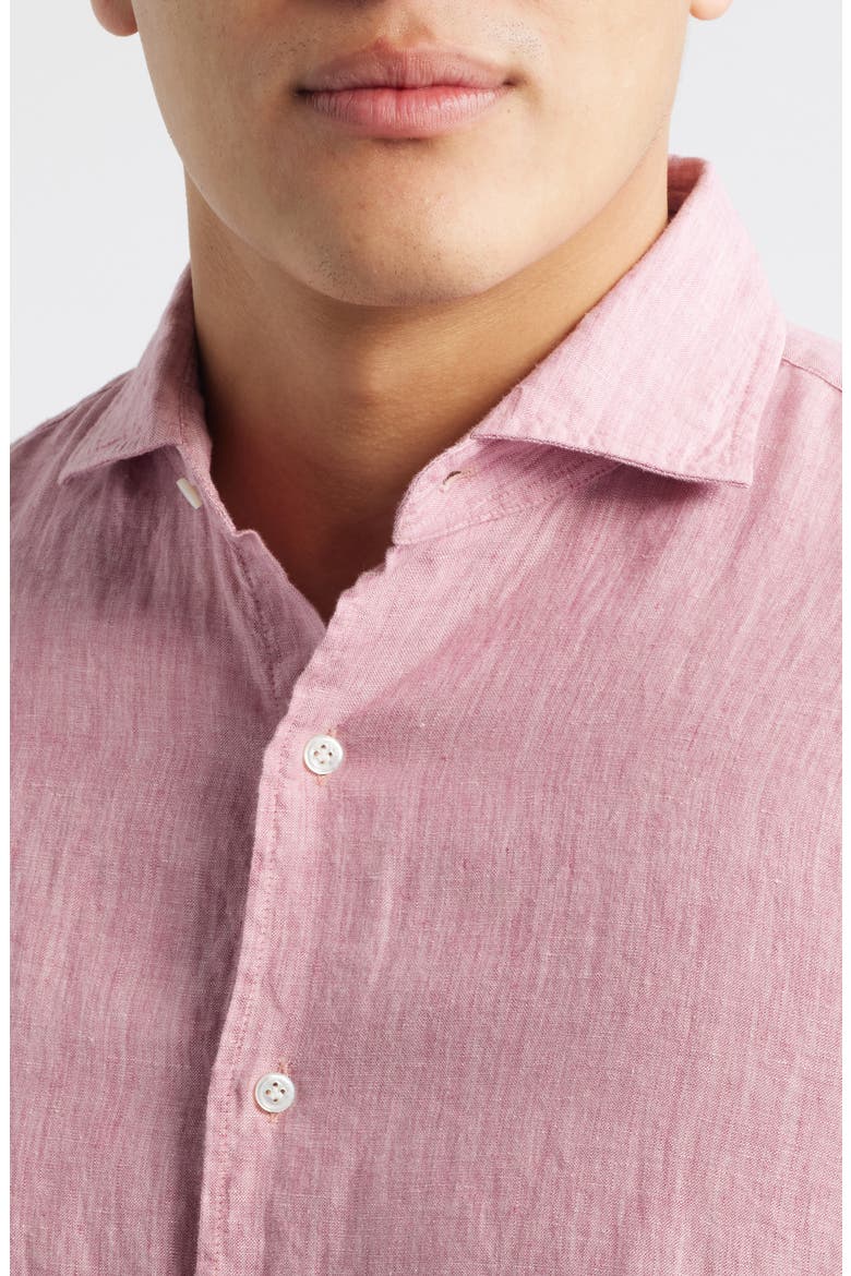 Astino Lino Tailored Fit Linen Button-Up Shirt, Alternate, color, ROSE QUARTZ